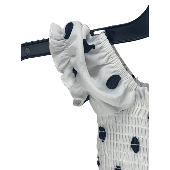 NOVAKids Polka Dot Off-Shoulder Toddler Top Size 2 White Black Smocked Birthday - Picture 9 of 11